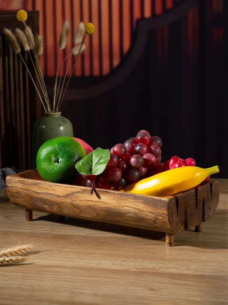 

Thai solid wood fruit plate home living room wood Southeast Asian log supply plate dried fruit melon seed plate key storage tray