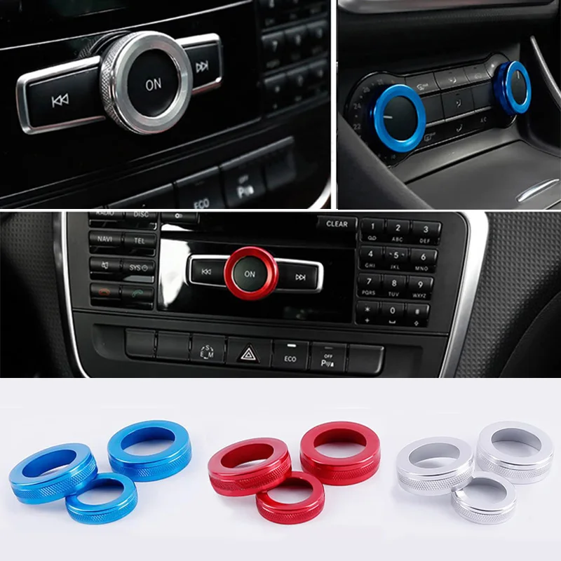 

For Mercedes-Benz A B CLA GLA Class 13-19 3pcs Center Air-Condition A/C Switch Button Trim Cover Car Interior Accessories