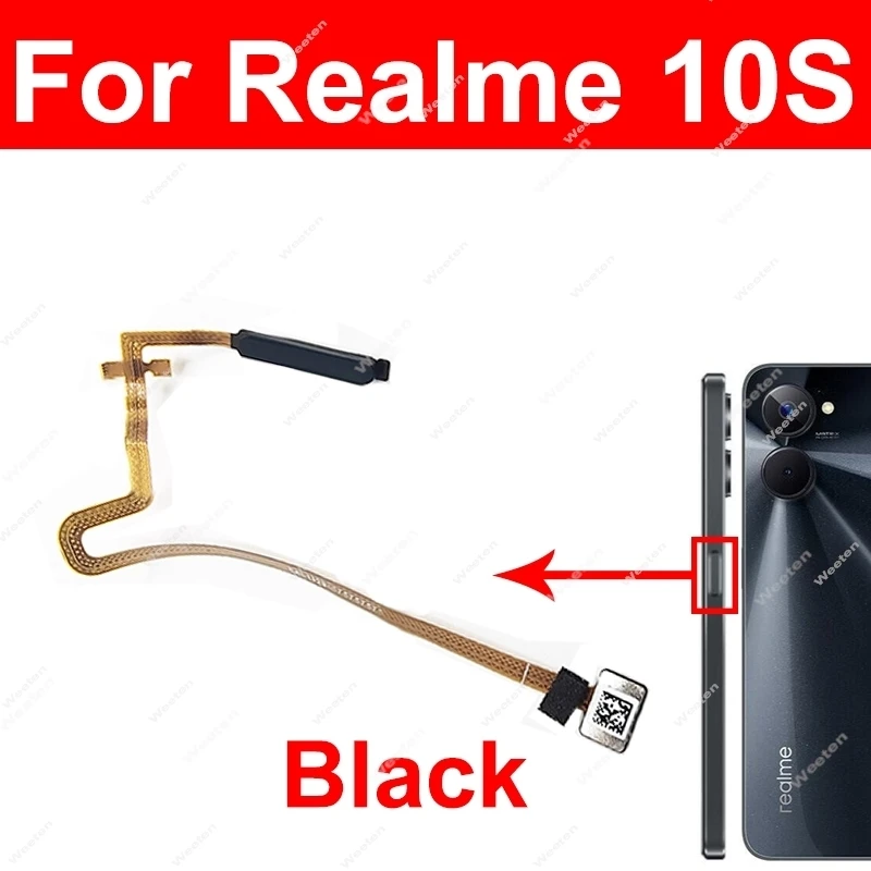 Фото Шлейф кнопки питания и сканера отпечатков для Realme 10 10S 10T 10 Pro 5G, боковой сенсор, запчасти для ремонта №3