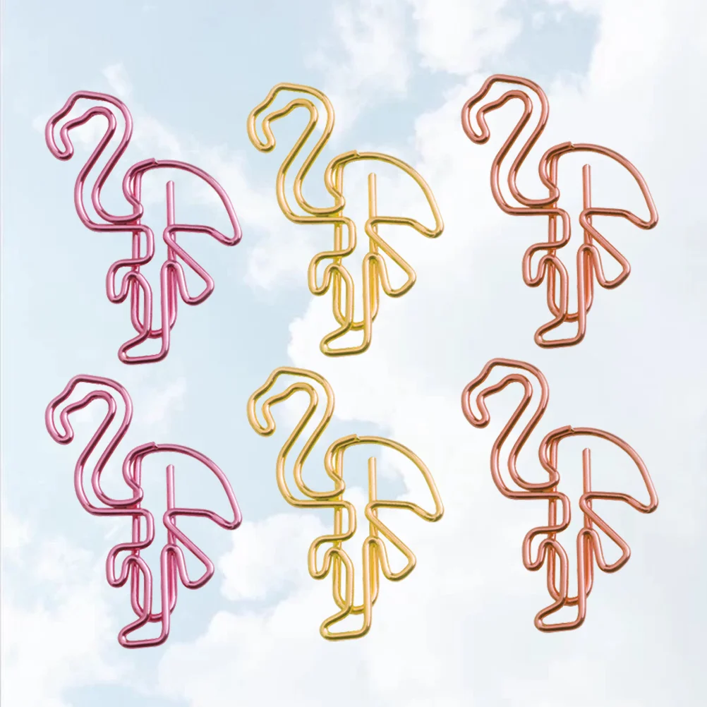 

30 PCS Lovely Bookmarks Paper Clips Plating Mini Wired Shaped Paperclips Office