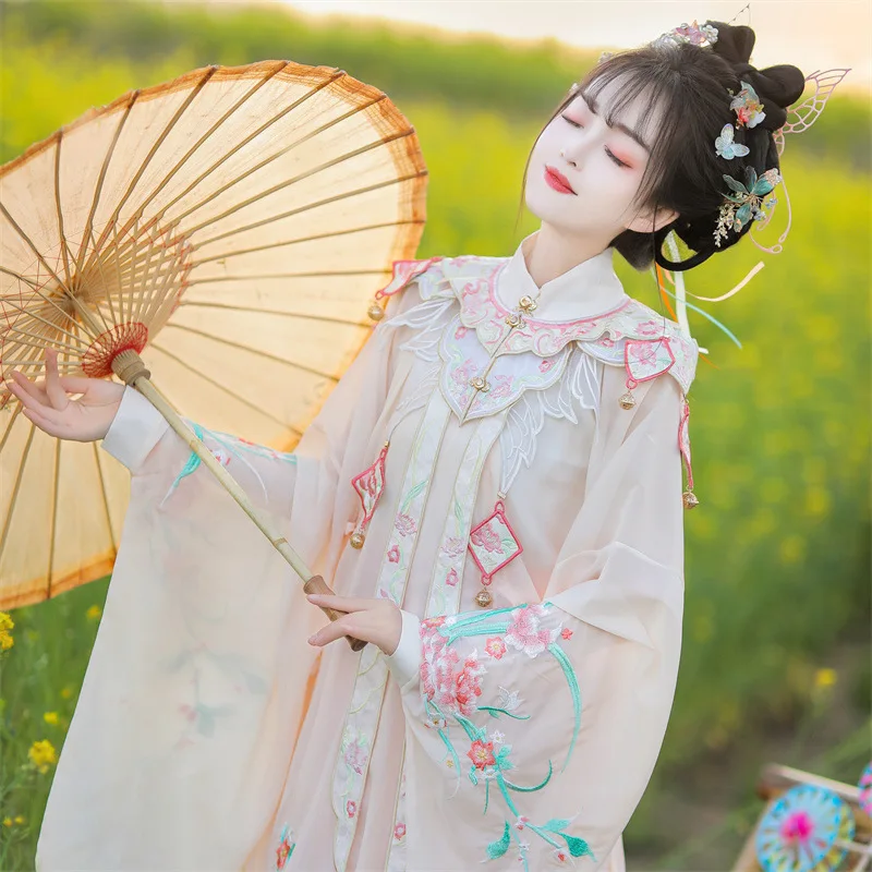 Hanfu женская новинка 2024 весенне-летняя улучшенная юбка-лошадь китайский ветер