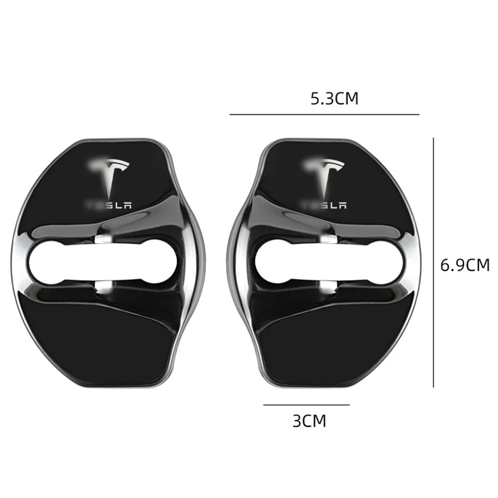 

For Tesla model 3 model X Y Car Accessories 4pcs Door Lock Decoration Protection Cover Emblem case Car Styling