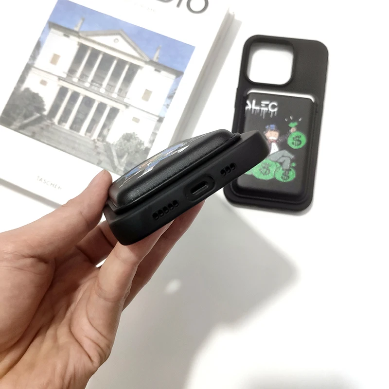 Роскошный обновленный магнитный чехол-бумажник для телефона Dollar MonopolyS iPhone14 Pro Max 11