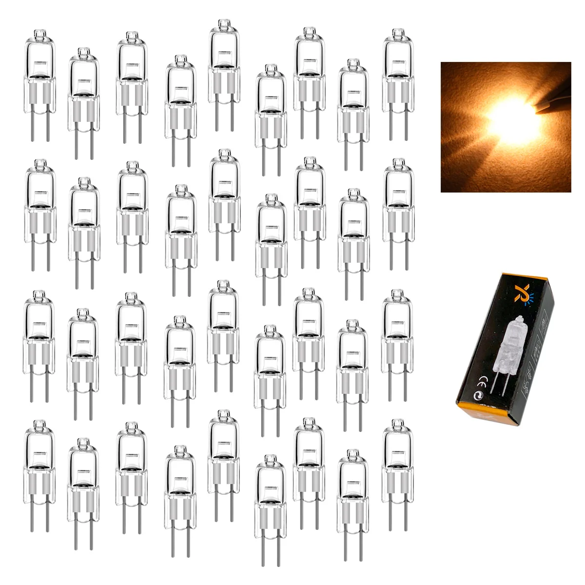 

50x 100x 200x Mini G4 Bi-pin Tungsten Halogen JC Type Light Bulbs Lamp DC12V 20W G4 Spotlight For Crystal Chandelier Lamps
