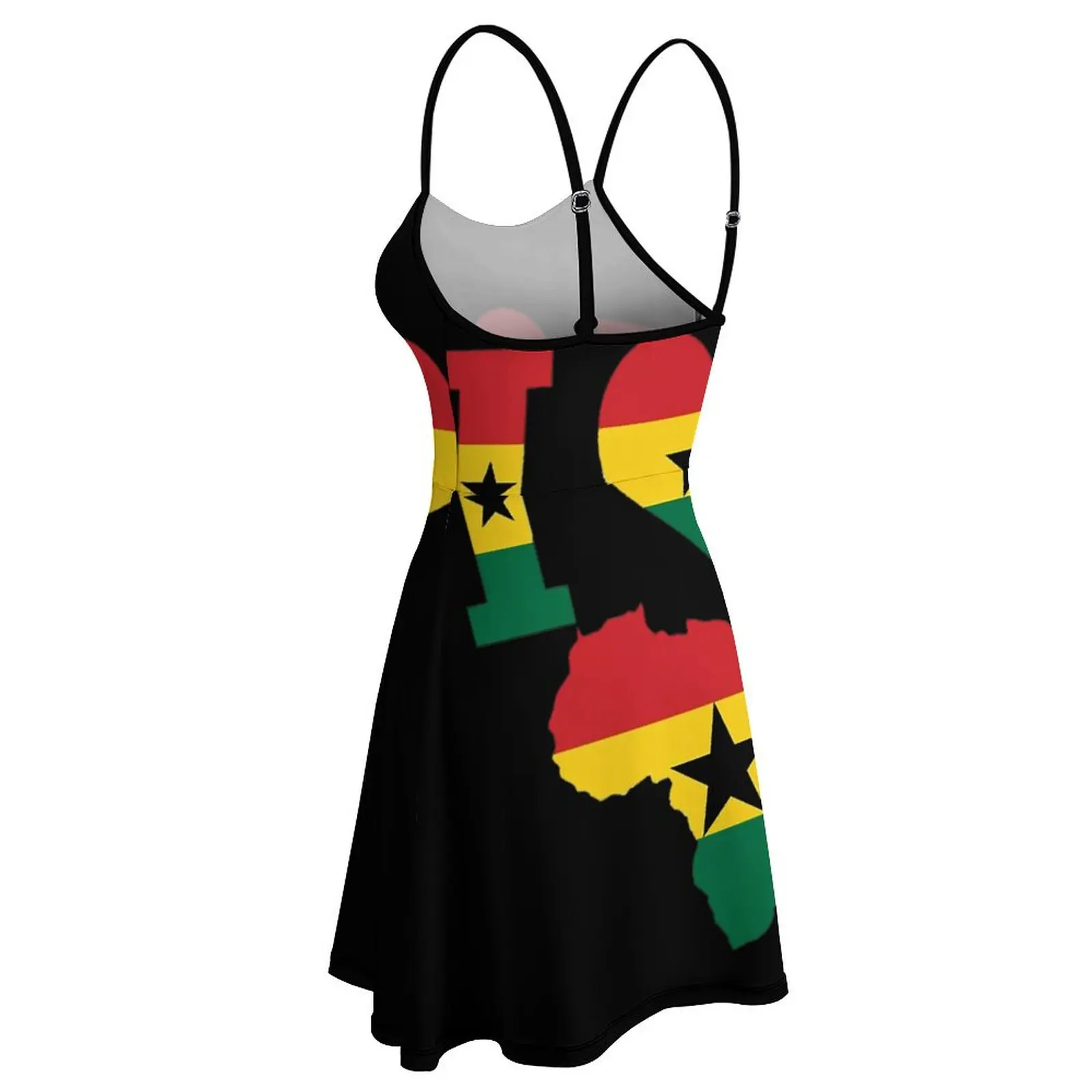 Женская футболка с принтом флага Ганы и карты Африки