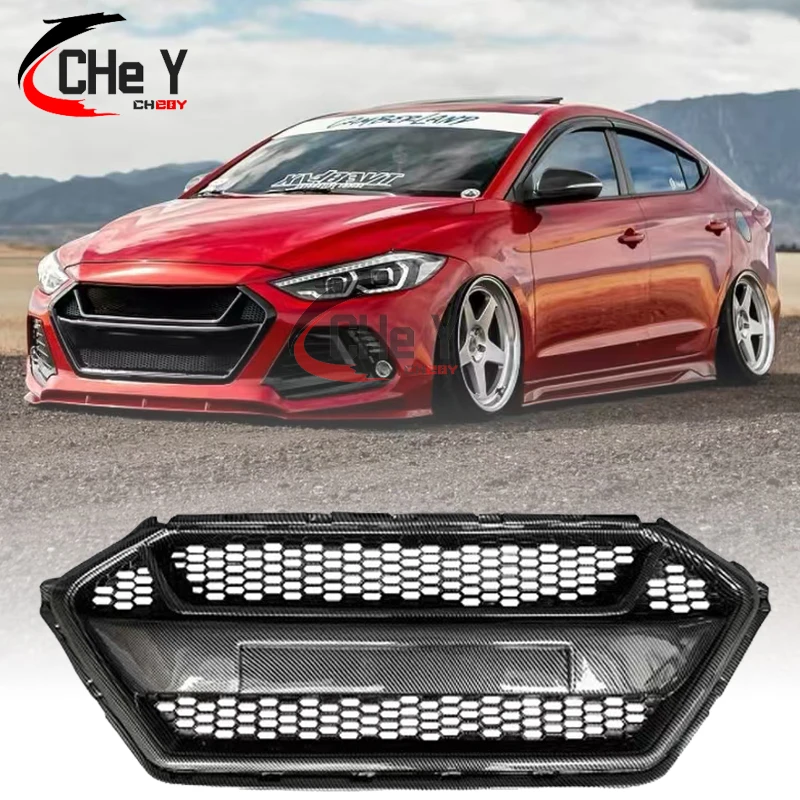 Передний бампер для Hyundai Elantra Lead Drive 2016-2018 форма Ghostface воздухозаборная решетка