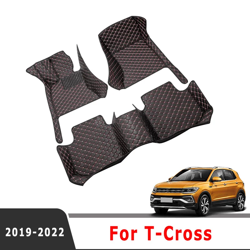 For T-Cross Tcross 2022 2021 2020 2019 Car Floor Mats Carpets Parts Covers Auto Interior Accessories Foot Rugs For Volkswagen vw