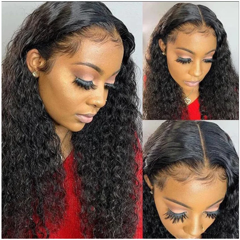 

Hairmoda Water Wave 4X4 Lace Closure Wigs For Women Remy Wigs 180% Density Pre Plucked Natural Hairline TapeIn Human Extensions