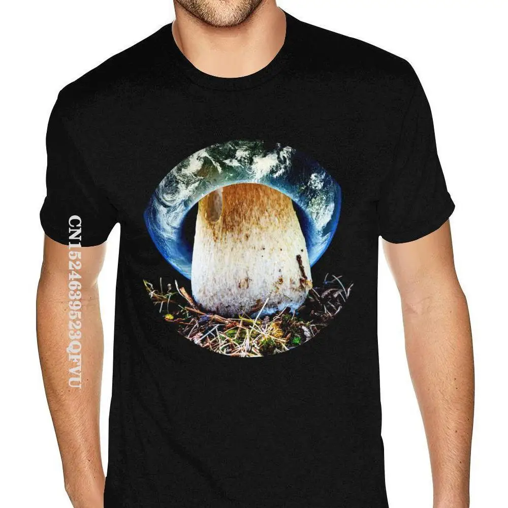 Футболка мужская с забавным принтом земли и грибов мягкая хлопковая рубашка