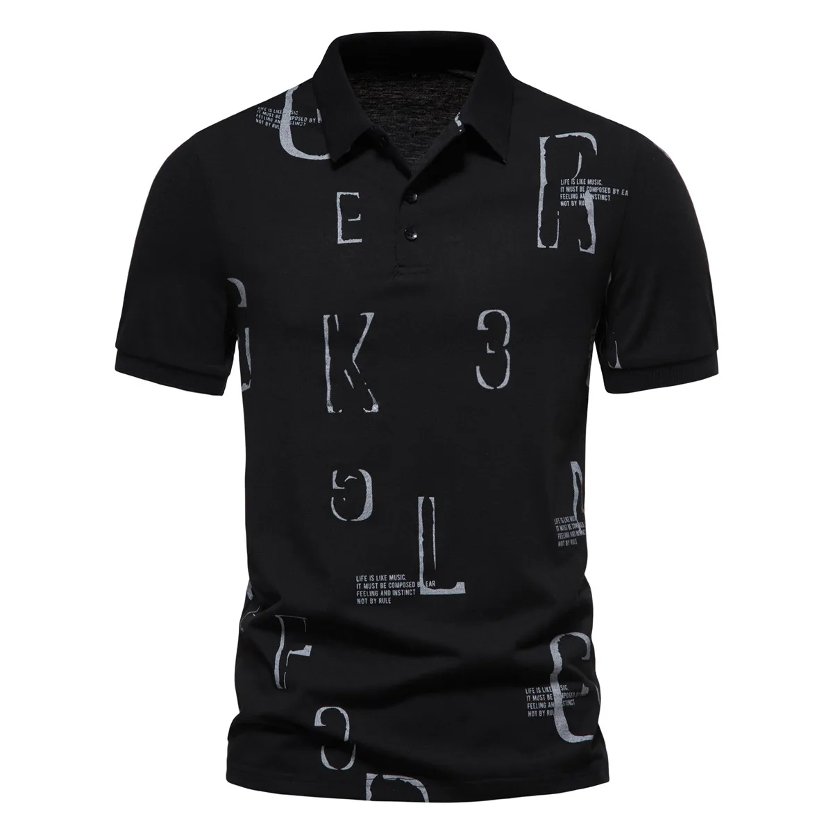 

2023 Summer Men's New Polo Shirt Letter Printed Half Collar T-shirt Daily Casual Breathable Short Sleeve t shirts