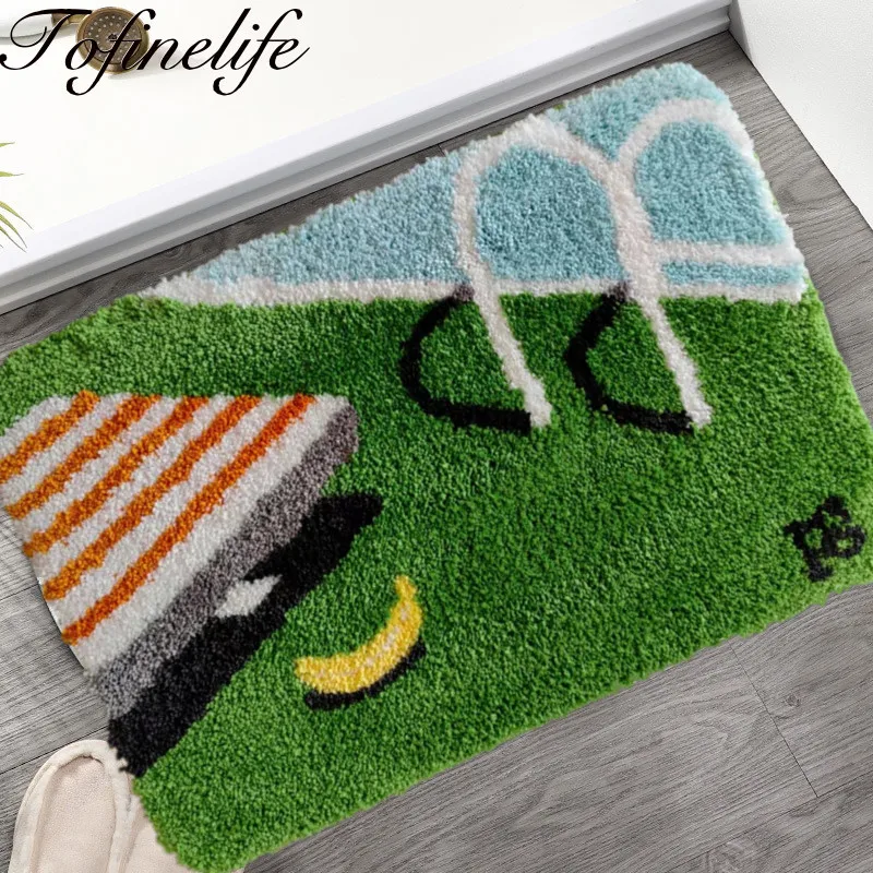 

Top Quality Swimming Pool Pattern Door Mat Soft Thick Tufted Bedroom Bedside Carpet Home Decoration Rug Cartoon Kitchen Bath Mat