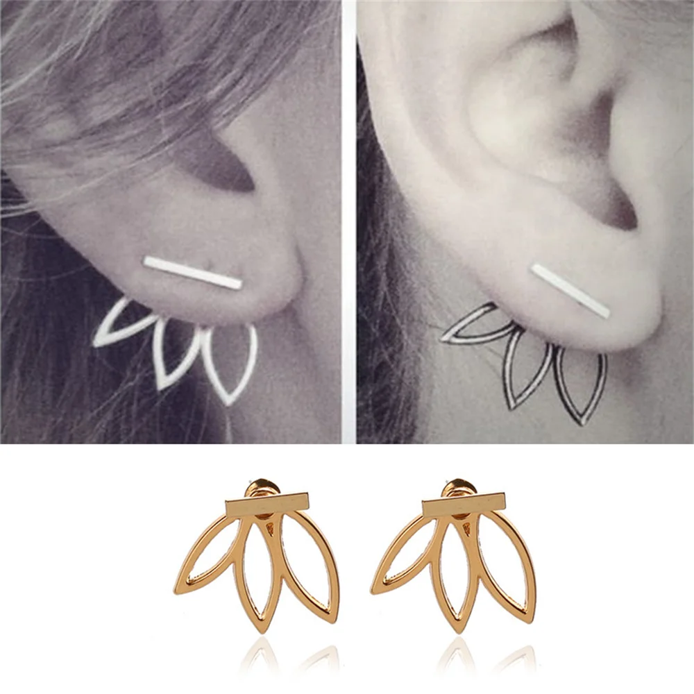 Женские серьги-гвоздики в виде лотоса