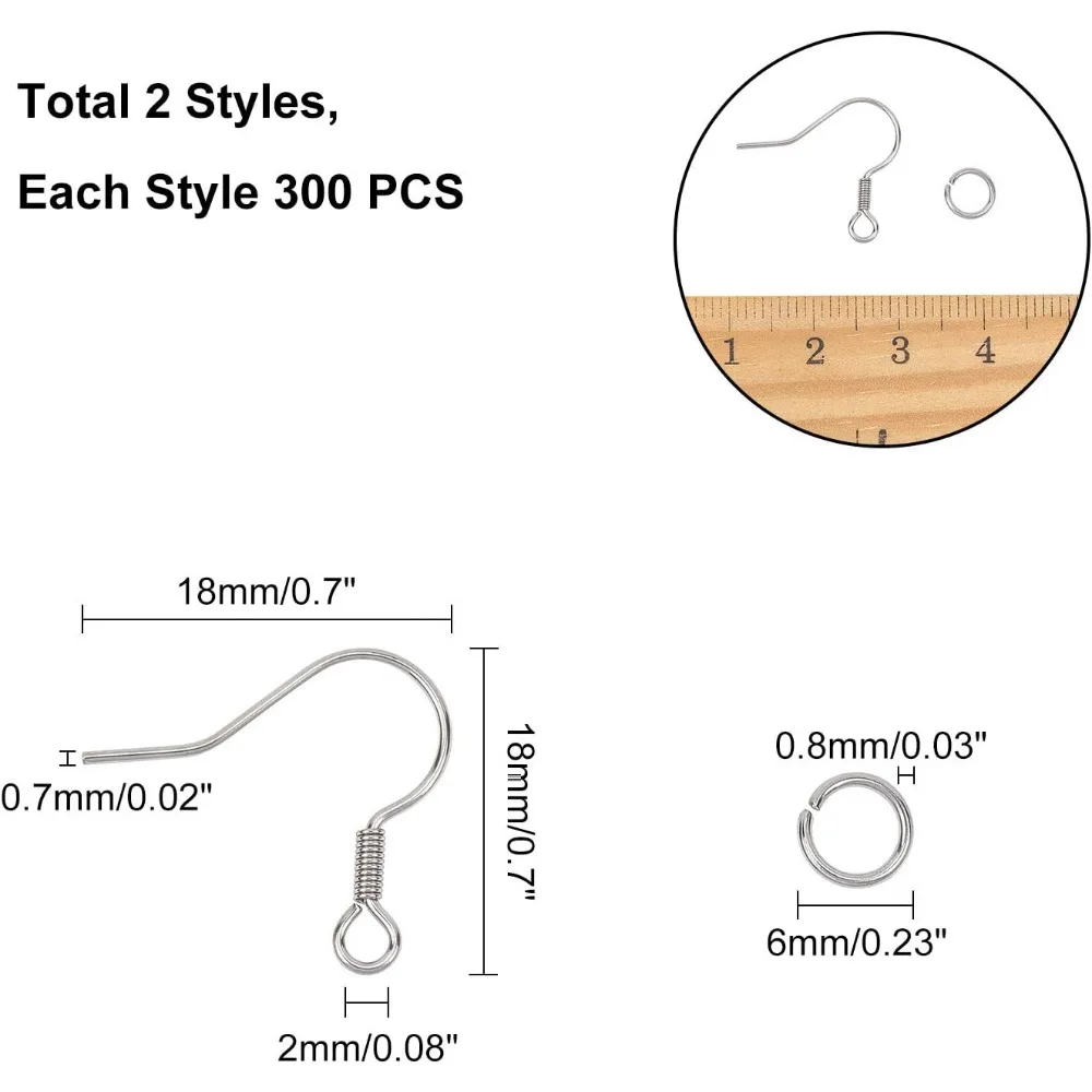 300 шт. крючки для сережек с колец скакания наборы изготовления из гипоаллергенной