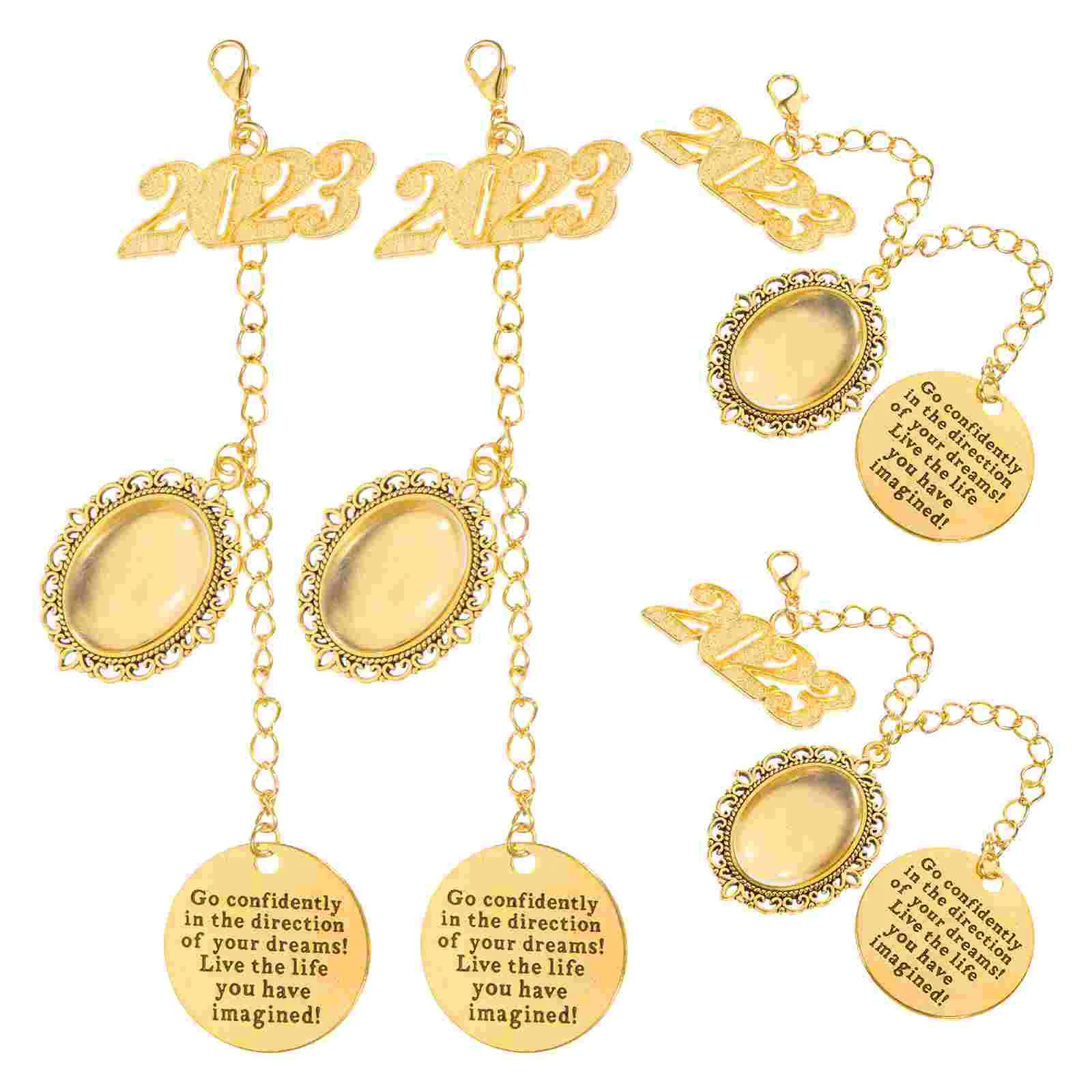

4 Pcs Vintage Hat Graduation Photo Pendant Frame Pendants 2023 Tassel Suite 14.5X3CM DIY Decor Crystal Charms Jewelry Making