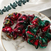 1pcs fashion snowflake christmas large intestine hair ring hair rope intestine hair ring for xmas gifts hair accessories