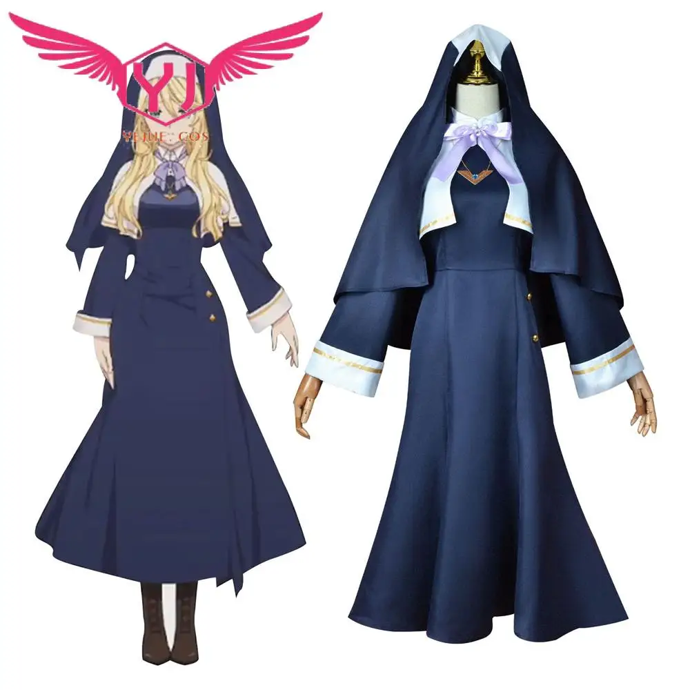 Купи Anime Engage Kiss Holygrail Sharon Cosplay Costume Nun Dress Outfit Necklace Uniform Suit Headwear Stocking Seiten Church Women за 1,520 рублей в магазине AliExpress