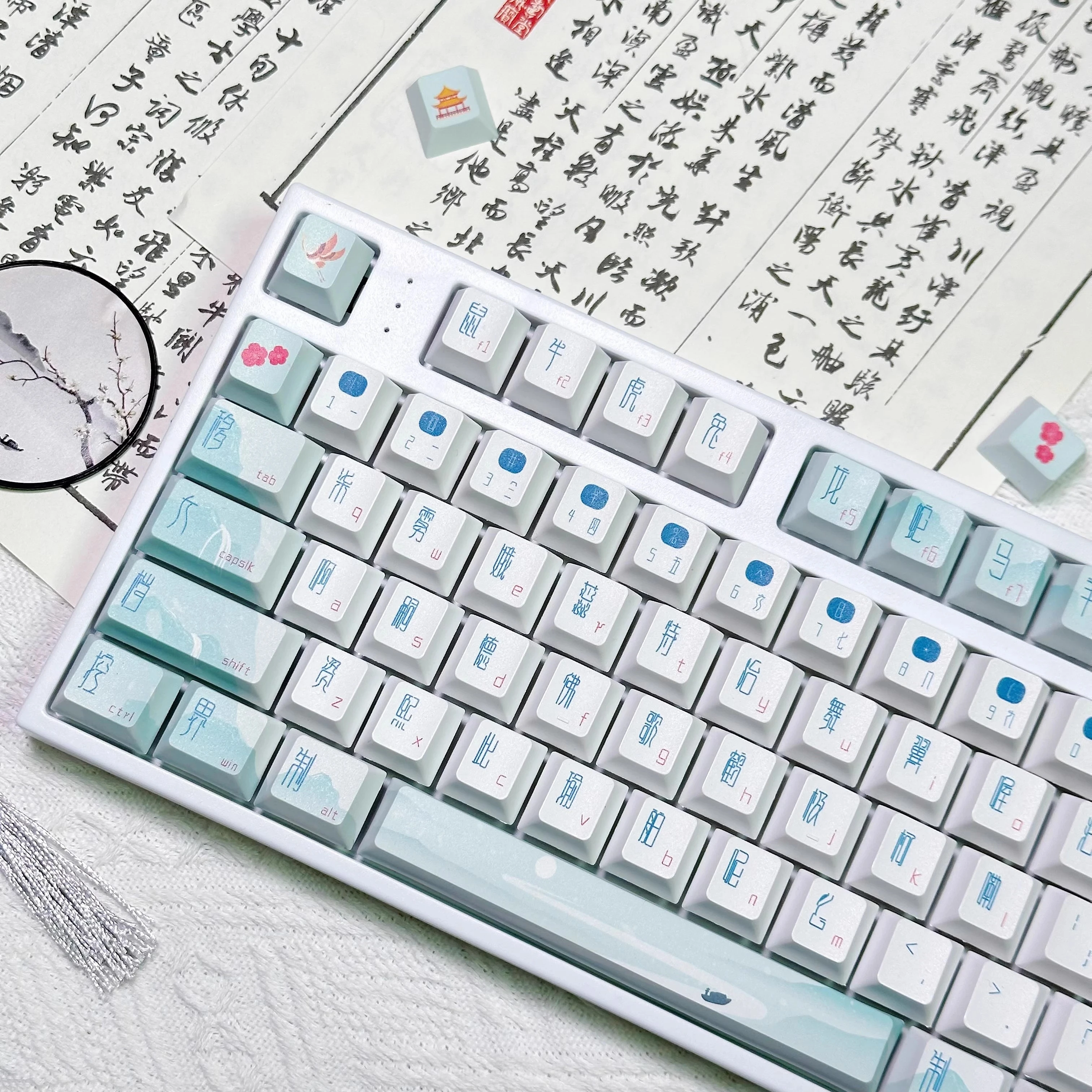 

Колпачки для ключей с сублимационной печатью в китайском стиле, 130 клавиш/комплект