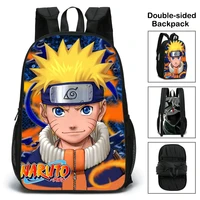 naruto 3d double sided printing backpack school sasuke boys girls students fashion laptop large capacity schoolbag toy gifts