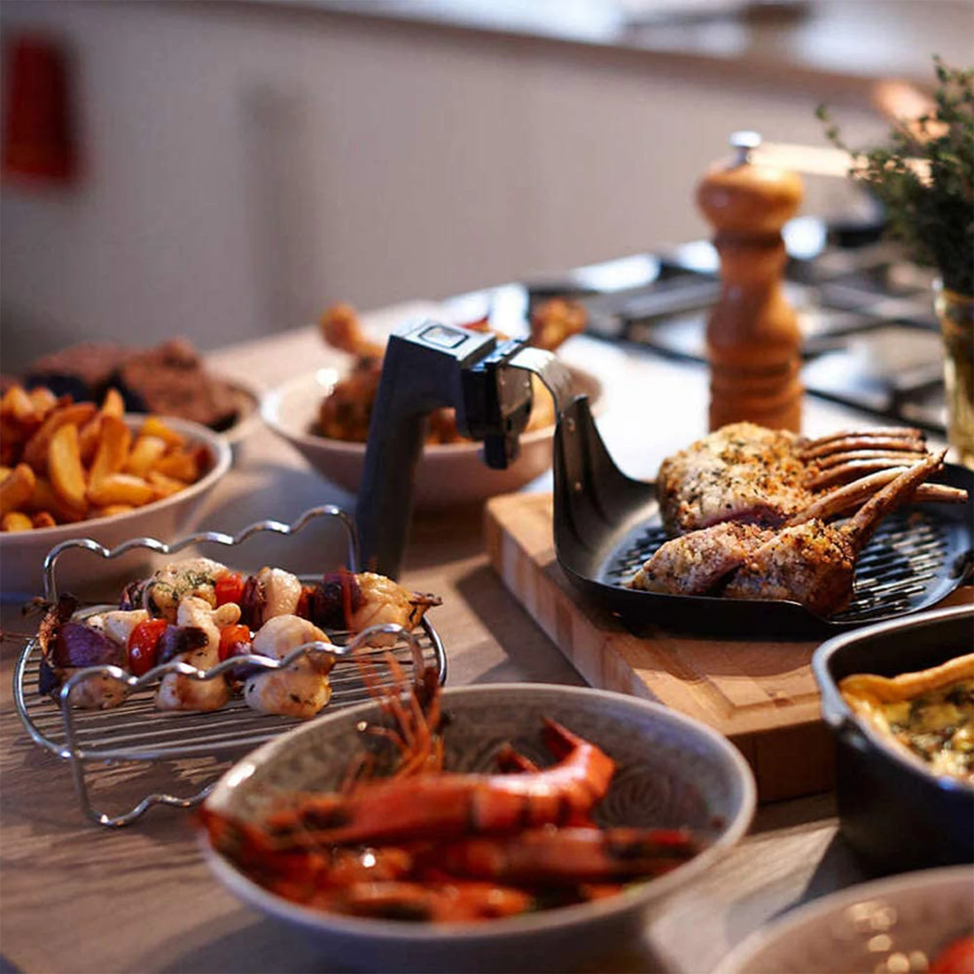 Двухслойный стеллаж для фритюрницы многофункциональный жарки из нержавеющей