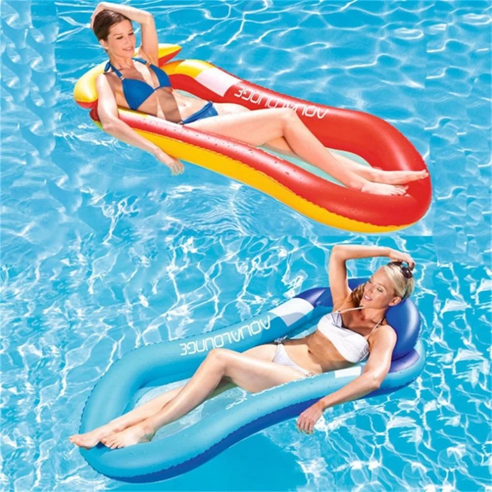 

Summer PVC Inflatable Floating Row Recliner Chair Water Hammock Swimming Pool Air Mattress Lounger Bed Beach Water Sports Toy