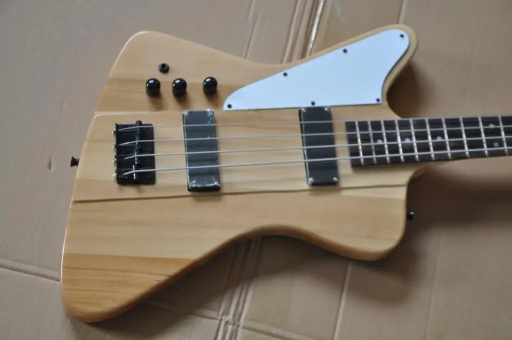 

Chinese guitar factory custom NEW Natural 4 String Left Hand Bass Guitar 8pai