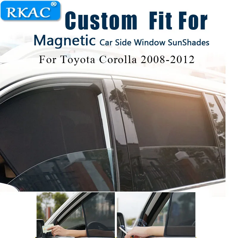 

CUSTOM FIT Magnetic Car Side Window Sun Shades Cover Mesh car curtain Sun visor outside travel For Toyota Corolla 03-07 08-12