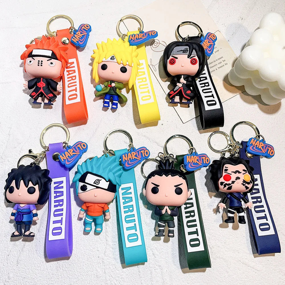 

Брелок для ключей с героями мультфильмов Наруто Учиха Саске Какаси Учиха Итачи брелки для ключей Куклы Аксессуары Для Ключей подарок для детей