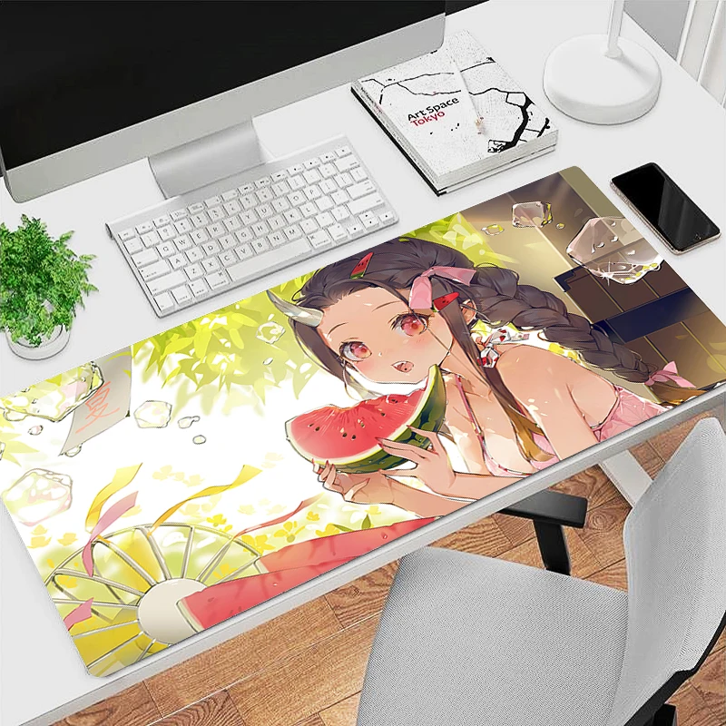 

Anime Demon Slayer Kamado Nezuko Mouse Pad Laptop Kawaii Non Slip Gamer Cabinet Mousepad PC Gaming Accessories Desk Mat Carpet