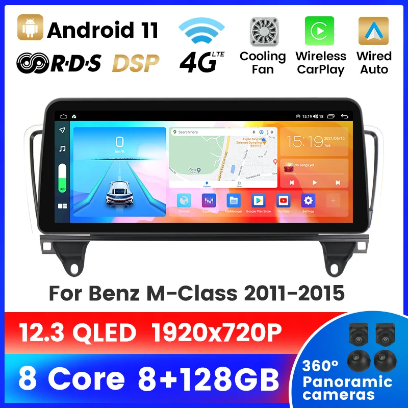 

2Din Android 11 Автомобильный мультимедийный плеер для Mercedes Benz M-Class M класса W166 ML 2011 2012 2013 2014 2015 Carplay GPS навигация