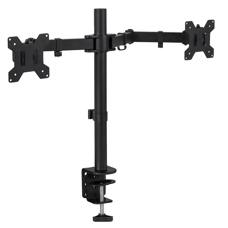 

2023 Dual Monitor Mount Adjustable Arms | Fits 17 to 27 inch Screens | C-Clamp and Grommet Base tv stand