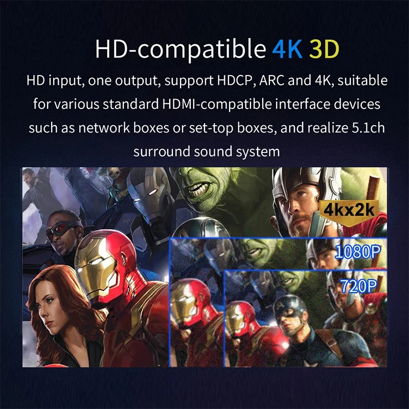 Фото HD 5.1 Аудиоконвертер-декодер DAC DTS AC3 FLAC PCUSB APE 4K*2K HDMI-совместимый экстрактор-конвертер-сплиттер Digital SPDIF ARC №5