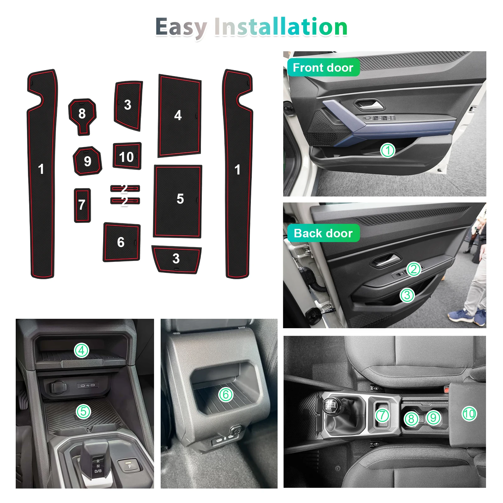 Фото RUIYA для Dacia Duster 3 2024 2025 автомобиля двери паз коврик анти-скольжения слот Pad Авто интерьер Dacia Duster 3 аксессуары 2024 №2