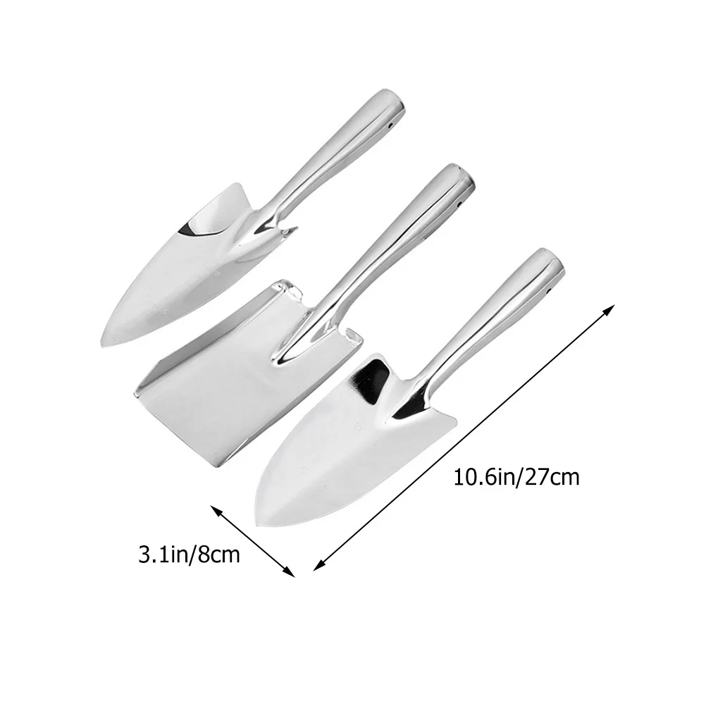 1 комплект из 3 наборов песка портативные садовые инструменты (стальной цвет)