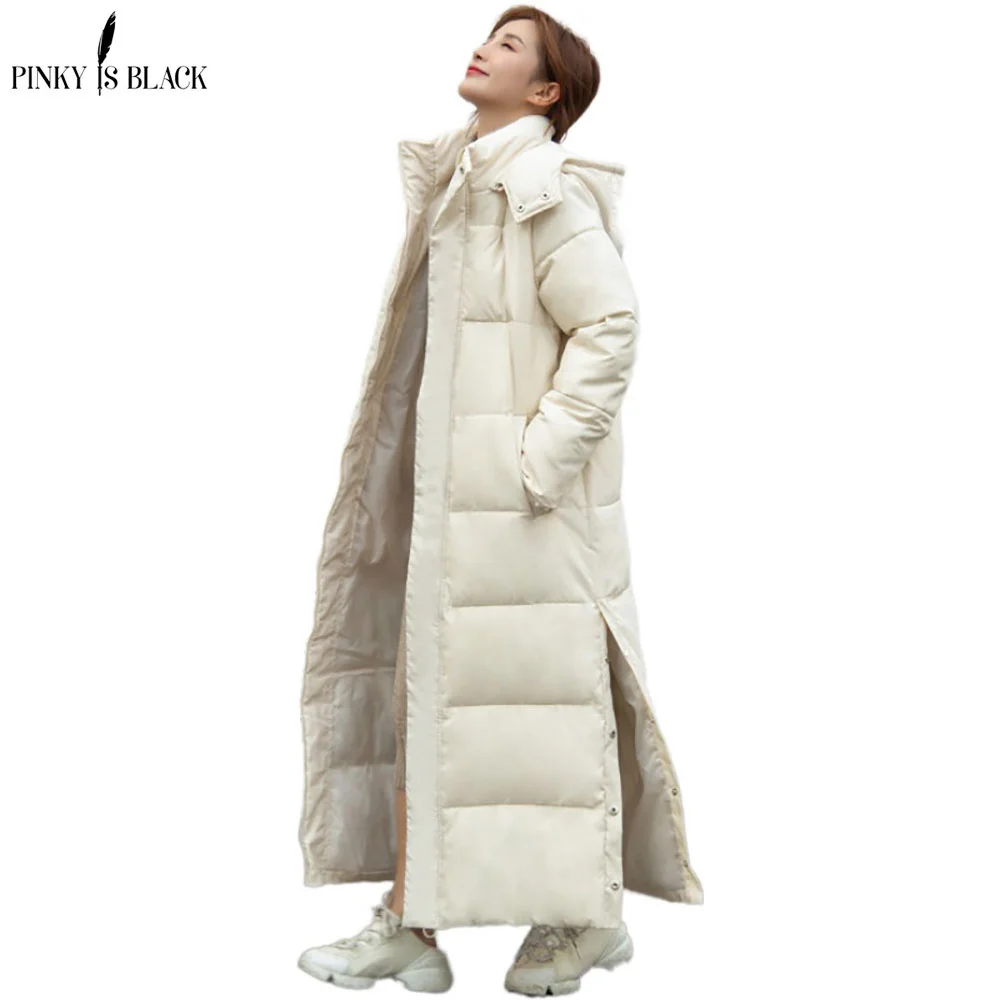 

Pinkyisblack – Parka à Capuche Longue Pour Femme, Manteau D'hiver En Coton Épais Et Décontracté, à La Mode, Vêtement D'extérieur
