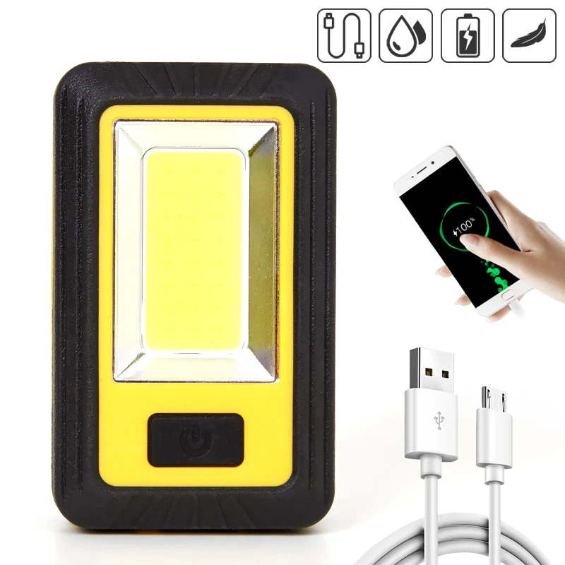 

30W COB XPE LED Flashlight 3600mAh USB Work Light Inspection Lamp Clip On Red Flash Outdoor Camping Emergency Torch Lantern
