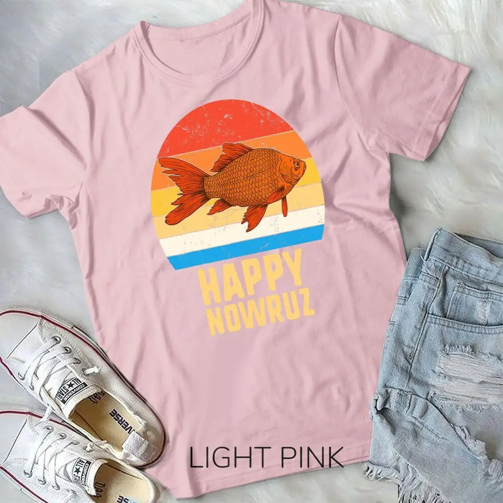 Happy Nowruz персидская Новогодняя футболка унисекс с золотыми рыбками Иран норуз 1399