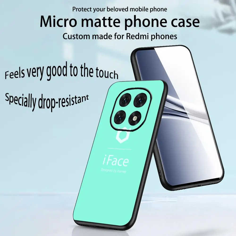 Фото Модный чехол для телефона с логотипом i-iFaceS, мягкий черный чехол для Redmi Note15 11 12 13 14Pro Plus S 5G 14C A3 №5