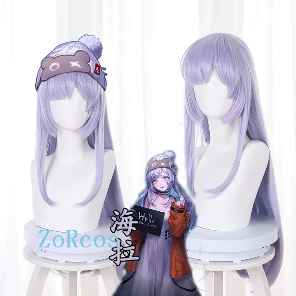 

Game Path To Nowhere Hella Cosplay Wig Hella Purple Long Hair Heat-resistant Fiber Hair Halloween Party Wig + Free Wig Cap