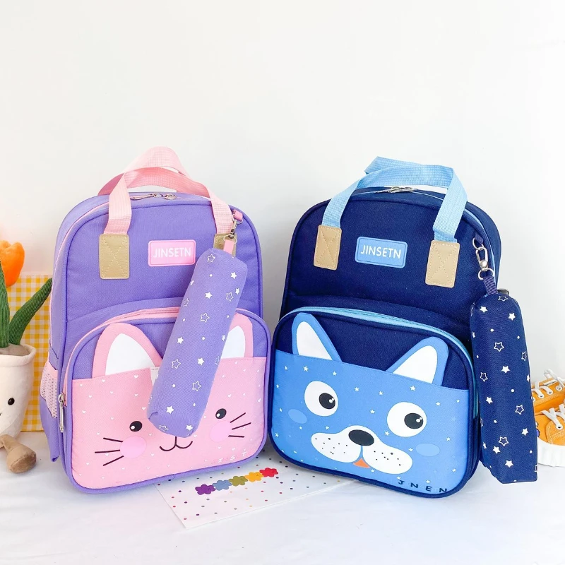 2022 New Children Animal Large Backpacks with Pen Bags Cute Girl Boy Light Primary School Bags In Kindergarten Hot Kids Mochila