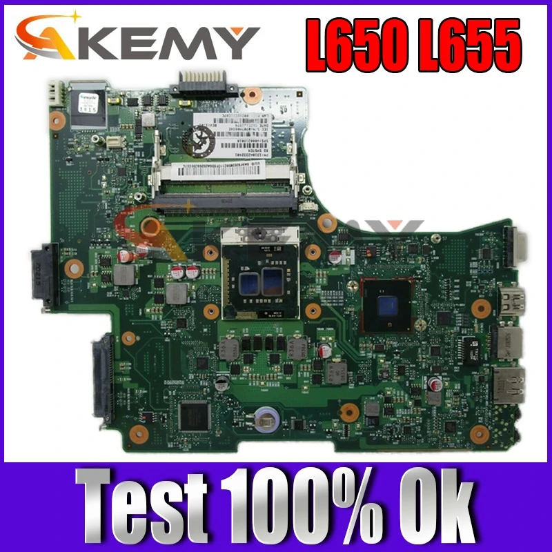 

AKEMY Laptop Motherboard For Toshiba Satellite L650 L655 1310A2332402 V000218080 V000218010 HM55 UMA MAIN BOARD DDR3 Free CPU