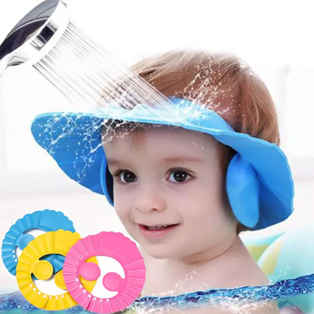 Baby Shower Caps Child Kids Waterproof Shampoo Hat Boys Girls Wash Hair Bath Shield Ear Eye Protection Visor Caps