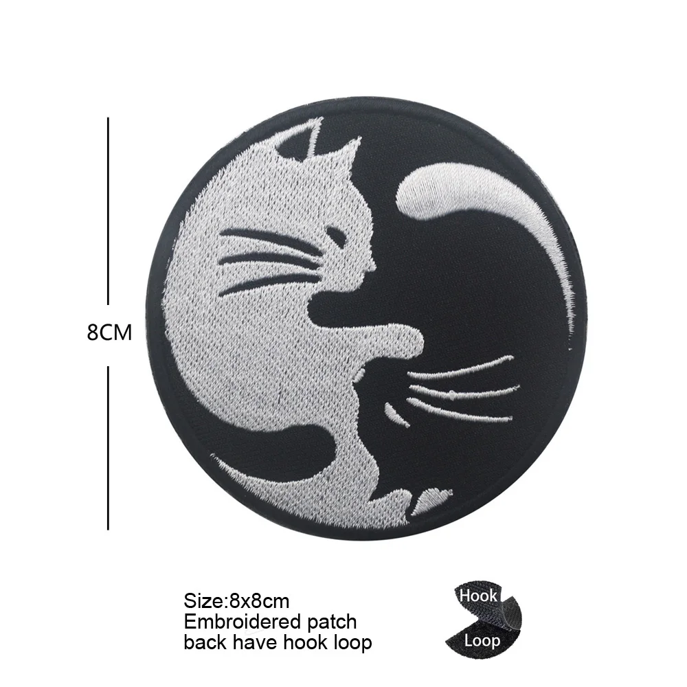 Нашивки с вышивкой в виде кошки китайском стиле