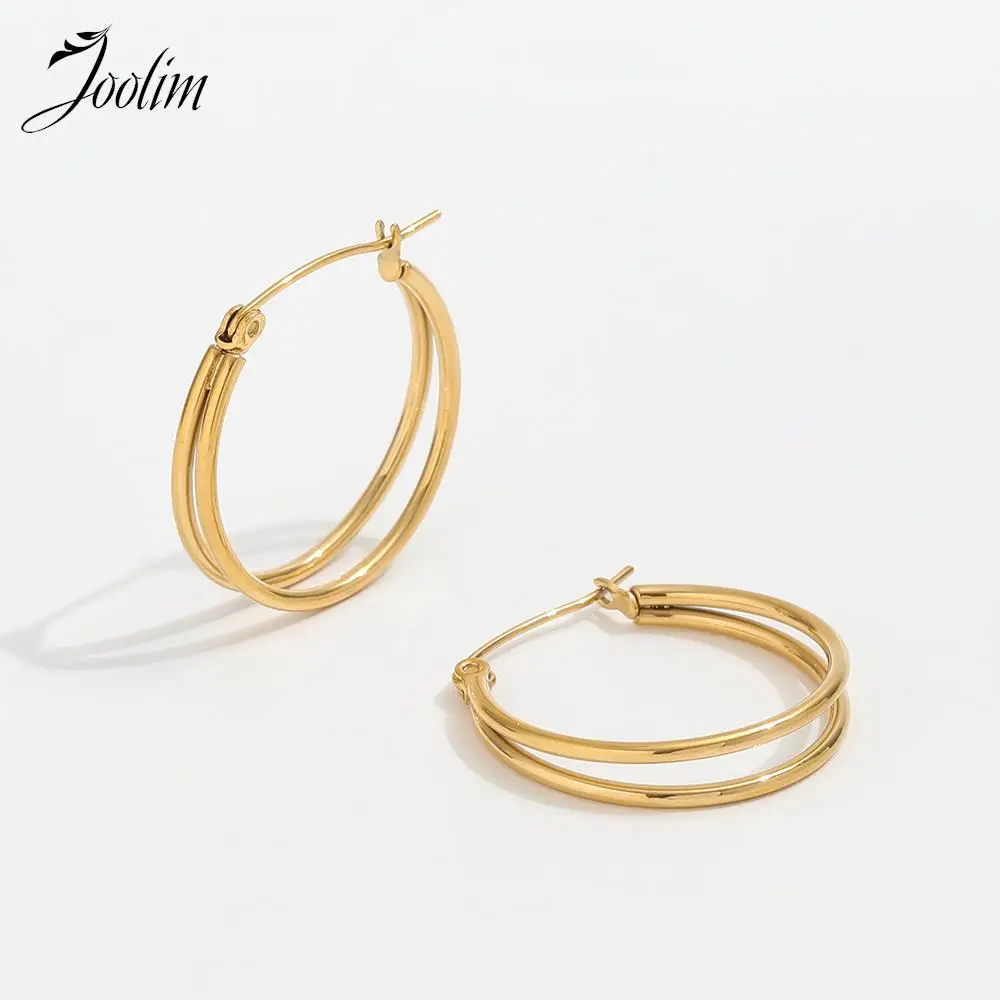 

Joolim High End PVD Plated Waterproof Simple Vintage Ear Bone Clip Earring Trend For Women Stainless Steel Jewelry Wholesale
