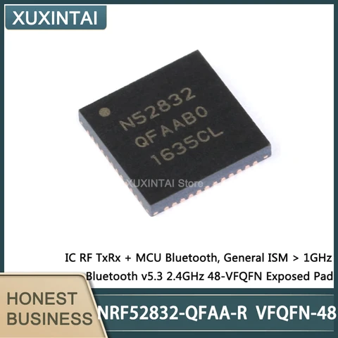 5 шт./партия, новые стандартные Bluetooth-устройства NRF52832 IC RF TxRx MCU 1 ГГц Bluetooth v5.3 2,4 ГГц 48-VFQFN