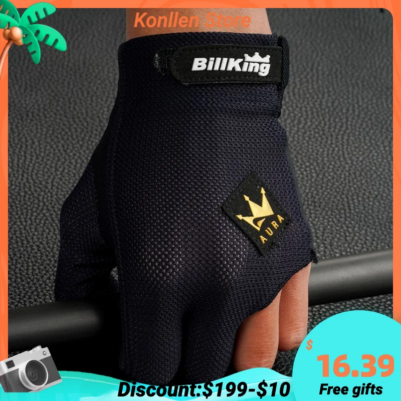 "Korea Billking Billiards Pool Cue Gloves 3 Fingers Left Mesh Carom Cue