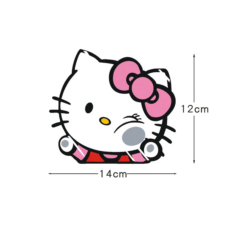 

Hello Kitty автомобильная наклейка Sanrio аниме Miniso царапины Декор авто окно лобовое стекло наклейка багаж ноутбук мотоцикл водостойкая