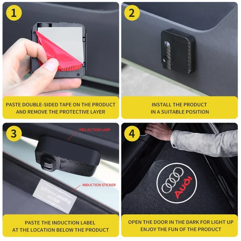 Автомобильная дверь приветственная лампа светодиодный HD проектор для Audi A3 A4 B8 8P 8V