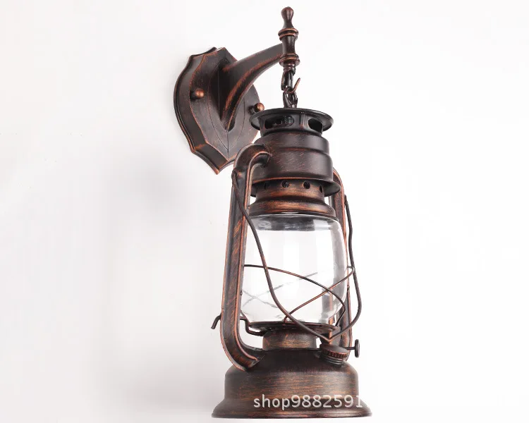 

Loft Old Fashion Retro Style Antique Glass Industrial Light Bathroom Retro Wall Sconce Hanging LED Lamp