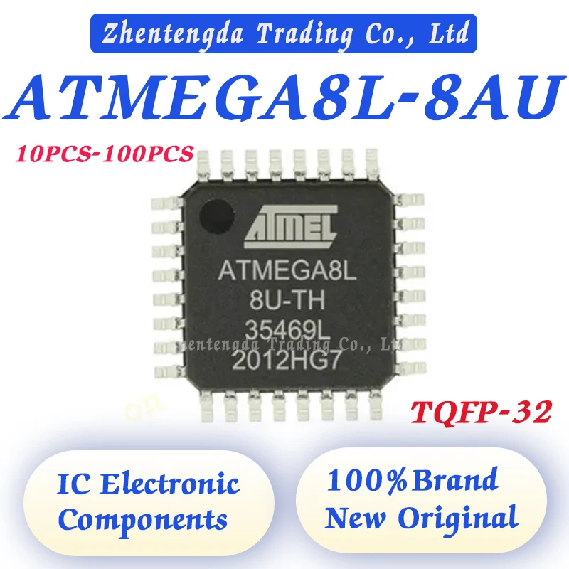 

10PCS-100PCS ATMEGA8L-8AU ATMEGA8L-8 ATMEGA8L ATMEGA8L-TQFP-32 ATMEGA8 ATMEGA IC MCU 8BIT 8KB FLASH 32TQFP