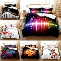music note bedding set 3d duvet cover set comforter cover musical instrument piano style quilt cover set